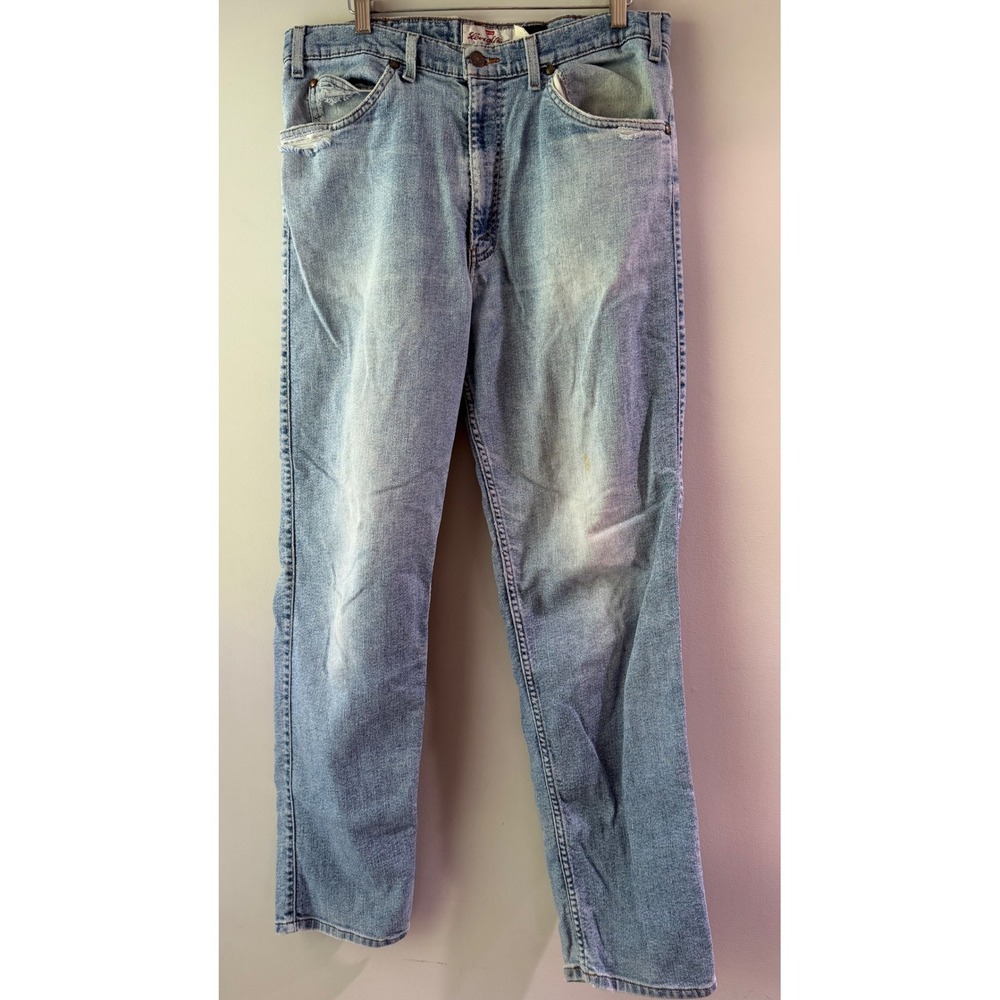 Levi Strauss Signature Jeans Mens 34x32 Light Wash Good Flex Straight Denim‎